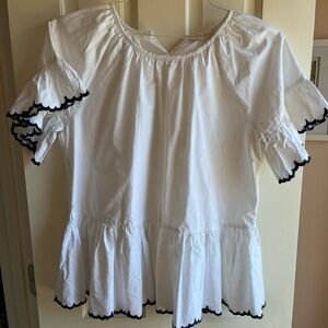 White Ann Mashburn peplum top